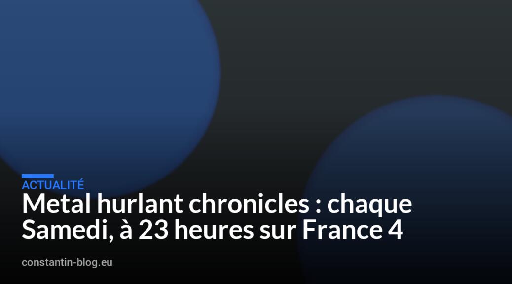 Metal hurlant chronicles : chaque Samedi, à 23 heures sur France 4
