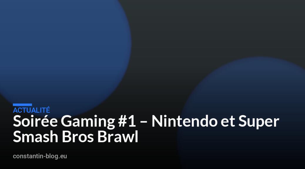 Soirée Gaming #1 – Nintendo et Super Smash Bros Brawl