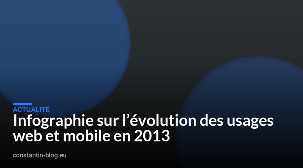 Infographie sur l&rsquo;évolution des usages web et mobile en 2013