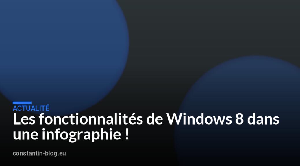 Les fonctionnalit&eacute;s de Windows 8 dans une infographie !