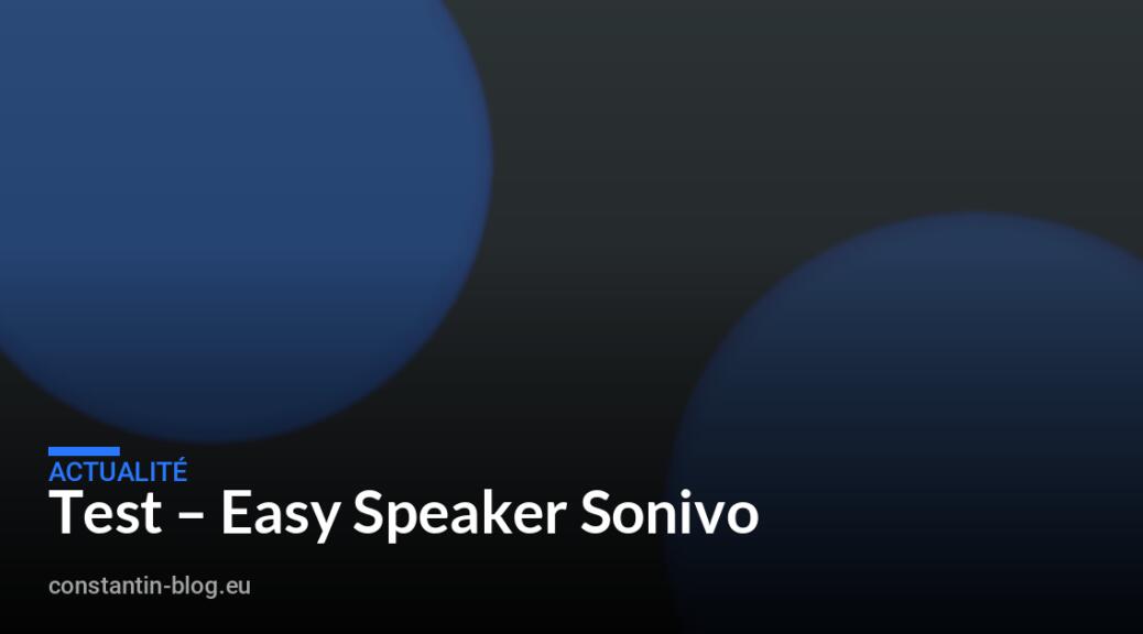 Test – Easy Speaker Sonivo