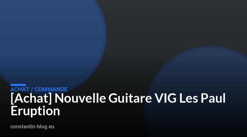 [Achat] Nouvelle Guitare VIG Les Paul Eruption