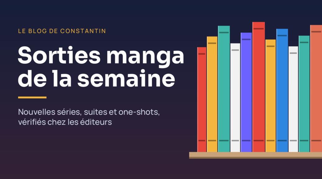 Sorties manga de la semaine : illustration d’une étagère de mangas